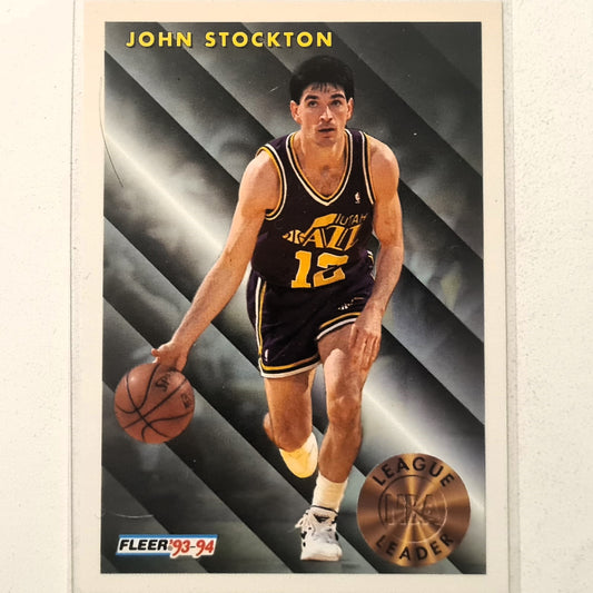 John Stockton 1993 Fleer 93-94 League Leader #228 NBA Basketball Utah Jazz Excellent Sleeved