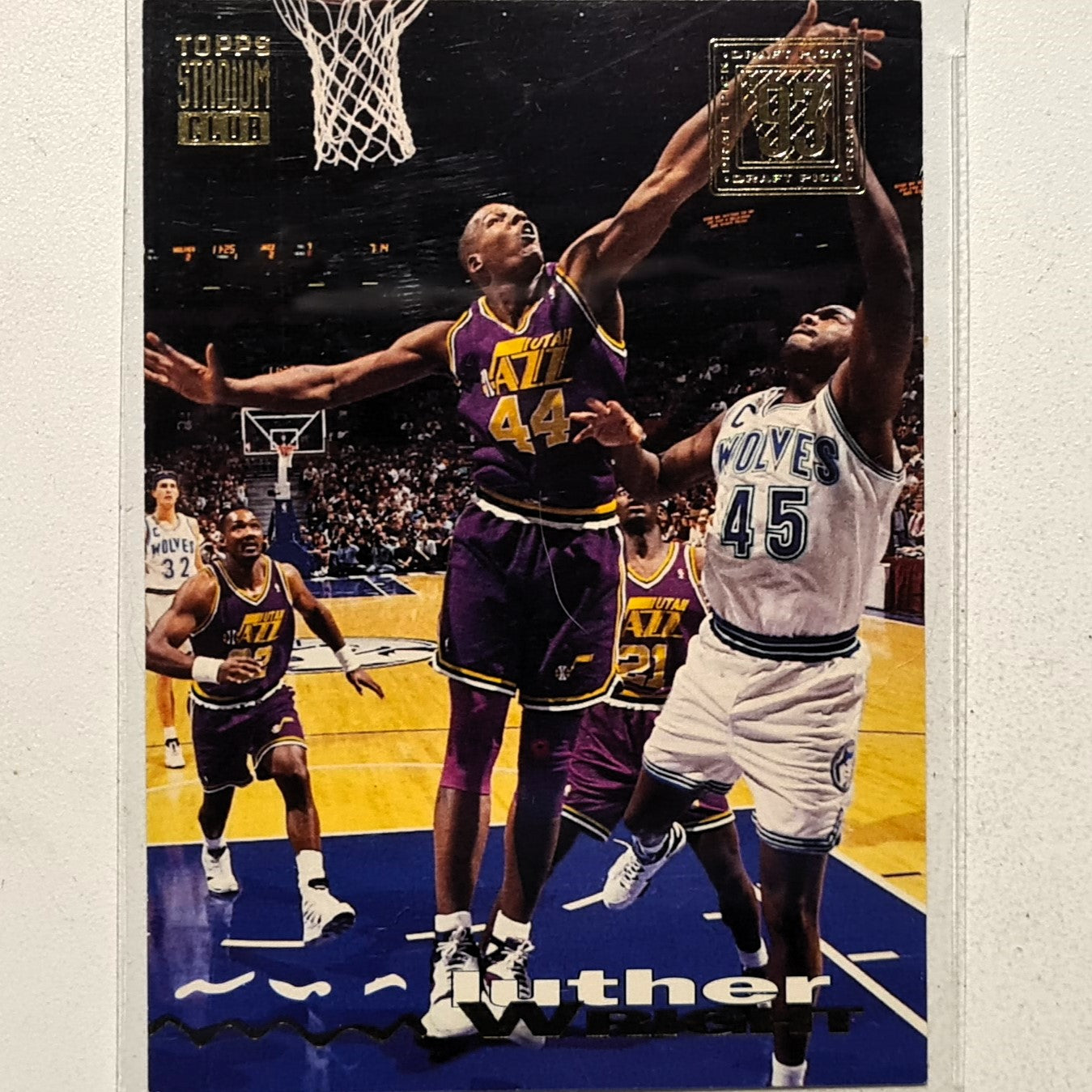 Luther Wright 1994 Topps Stadium Club 93-94 93 Draft pick rookie RC #251 NBA Basketball Utah Jazz very good Sleeved