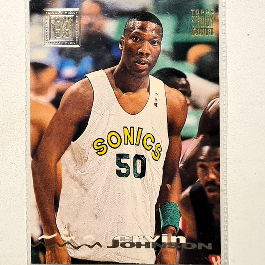 Ervin Johnson 1993 Topps Stadium Club Draft 93 Rookie RC #36 NBA Basketball Seattle Super Sonics very good Sleeved