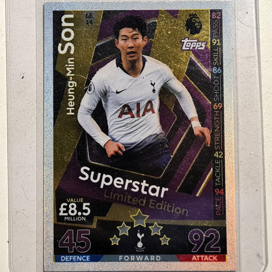 Heung-Min Son 2018-19 Topps Match Attax superstar limited edition LE14 Soccer Football Tottenham vgc