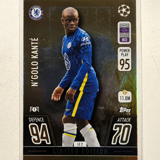 N'Golo Kante 2021-22 Topps Match Attax Gold Limited edition LE2  Soccer Football Chelsea  Excellent/Mint sleeved