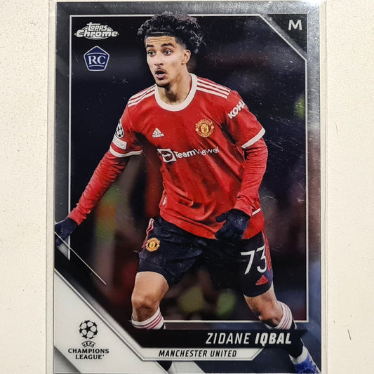 Zidane Iqbal 2022 Topps Chrome Champions League Rookie RC #102 Soccer football Manchester United Mint sleeved