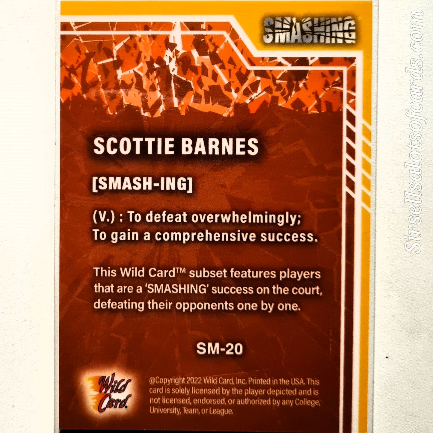 Scottie Barnes 2022 wild card Alumination Smashing 1/150 Rookie RC  SM-20 NBA Basketball  excellent/mint Sleeved