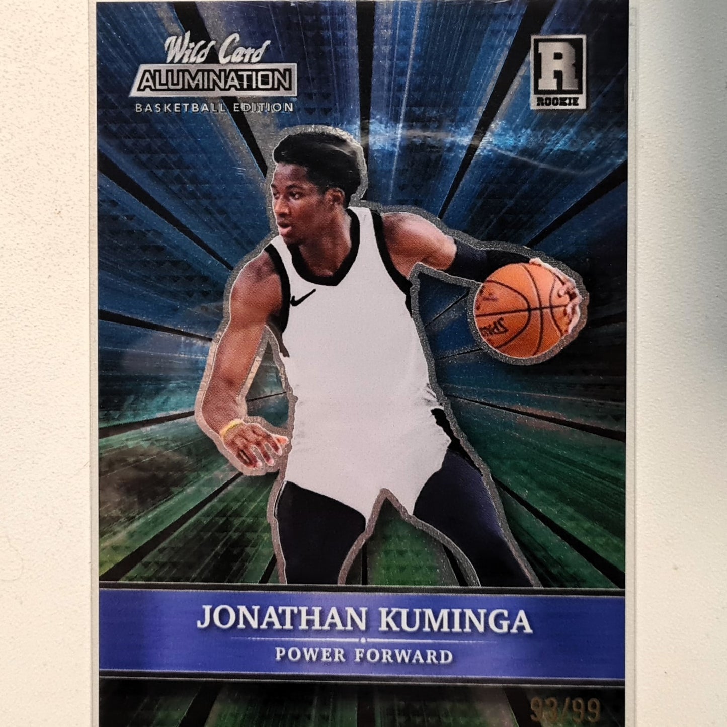 Jonathan Kuminga 2022 wild card Alumination blue/green 93/99 Rookie RC ABC-4 NBA Basketball excellent/mint Sleeved