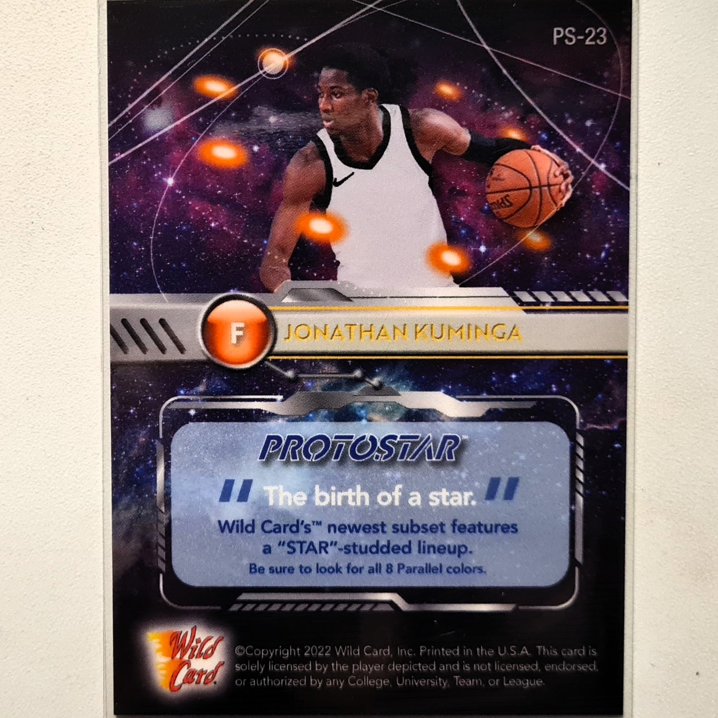 Jonathan Kuminga 2022 wild card Alumination Protostar Holo-Lux Rookie RC PS-23 NBA Basketball excellent/mint Sleeved