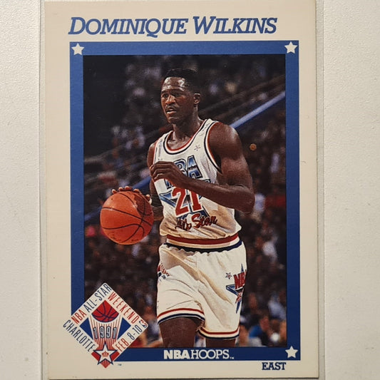 Dominique Wilkins 1991 NBA Hoops All-Star #259 NBA Basketball Atlanta Hawks excellent Sleeved