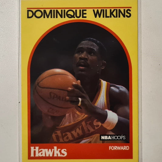 Dominique Wilkins 1989 NBA Hoops yellow#2 NBA Basketball Atlanta Hawks excellent Sleeved