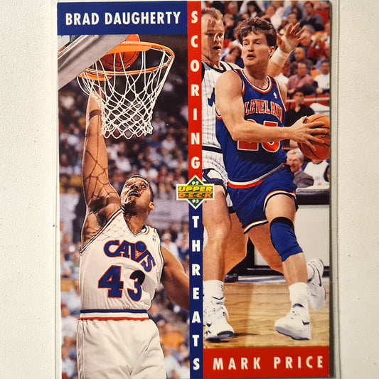 Brad Daugherty Mark Price 1992 Upper-Deck Scoring Threats #498 NBA Basketball Cavalier Cavaliers Excellent Sleeved