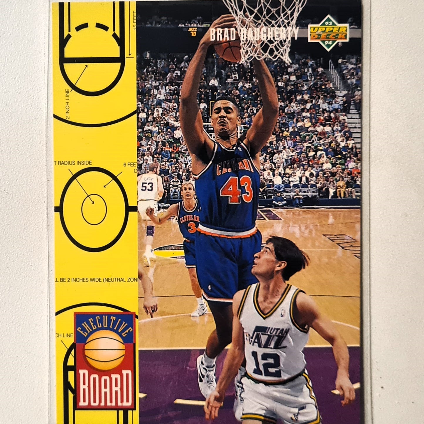 Brad Daugherty 1993 Upper-Deck Executive Board #433 NBA Basketball Cavalier Cavaliers good Sleeved