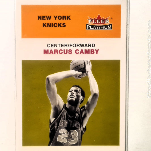 Marcus Camby 2001 Fleer platinum 01-02 #128 NBA Basketball New York Knicks excellent Sleeved