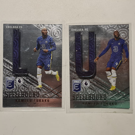 Romelu Lukaku 2021-22 Panini Donruss Elite Premier League Spellbound L & U  28 #29 Soccer Football Chelsea excellent/mint Sleeved