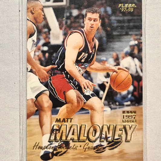 Matt Maloney 1997 Fleer 97-98 All Rookie #192 NBA Basketball Houston Rockets Excellent sleeved