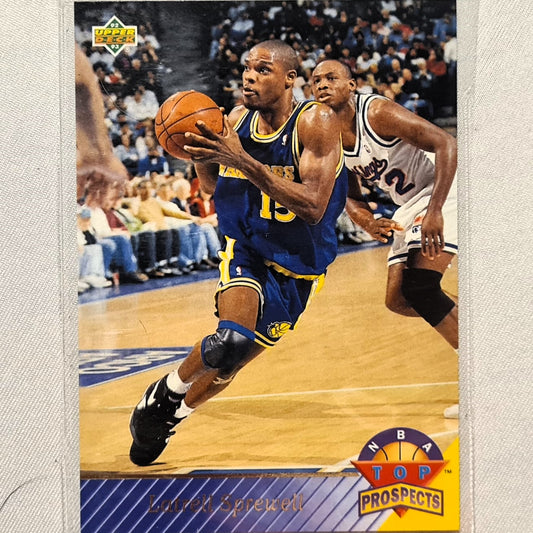 Latrell Sprewell 1993 Upper deck top prospects rookie RC card #463 NBA Basketball Golden State Warriors Excellent sleeved