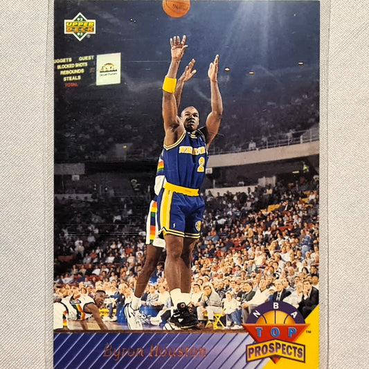 Byron Houston 1993 Upper deck top prospects rookie RC card #462 NBA Basketball Golden State Warriors Excellent sleeved