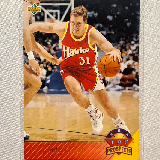 Adam Keefe 1993 Upper deck top prospects rookie RC card #458 NBA Basketball Atlanta Hawks Excellent sleeved