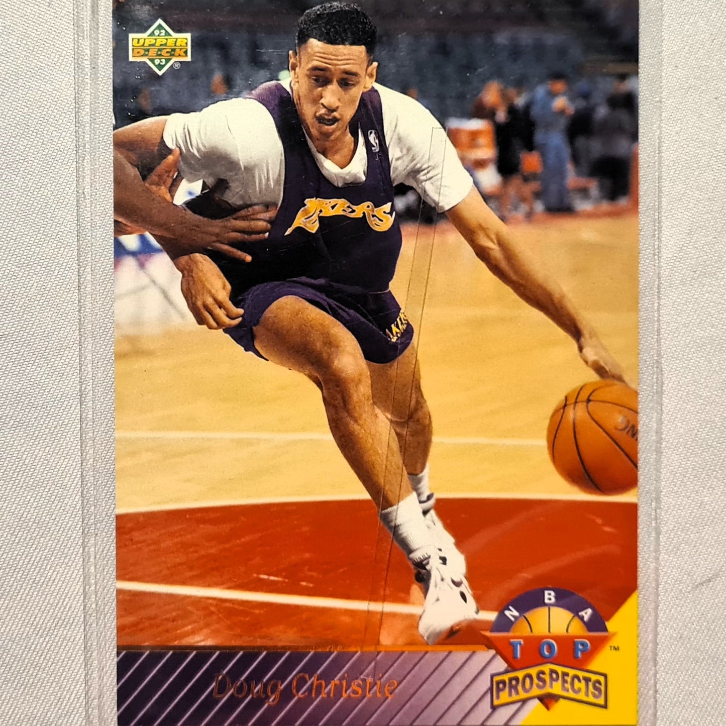 Doug Christie 1993 Upper deck top prospects rookie RC card #466 NBA Basketball LA Lakers Excellent sleeved