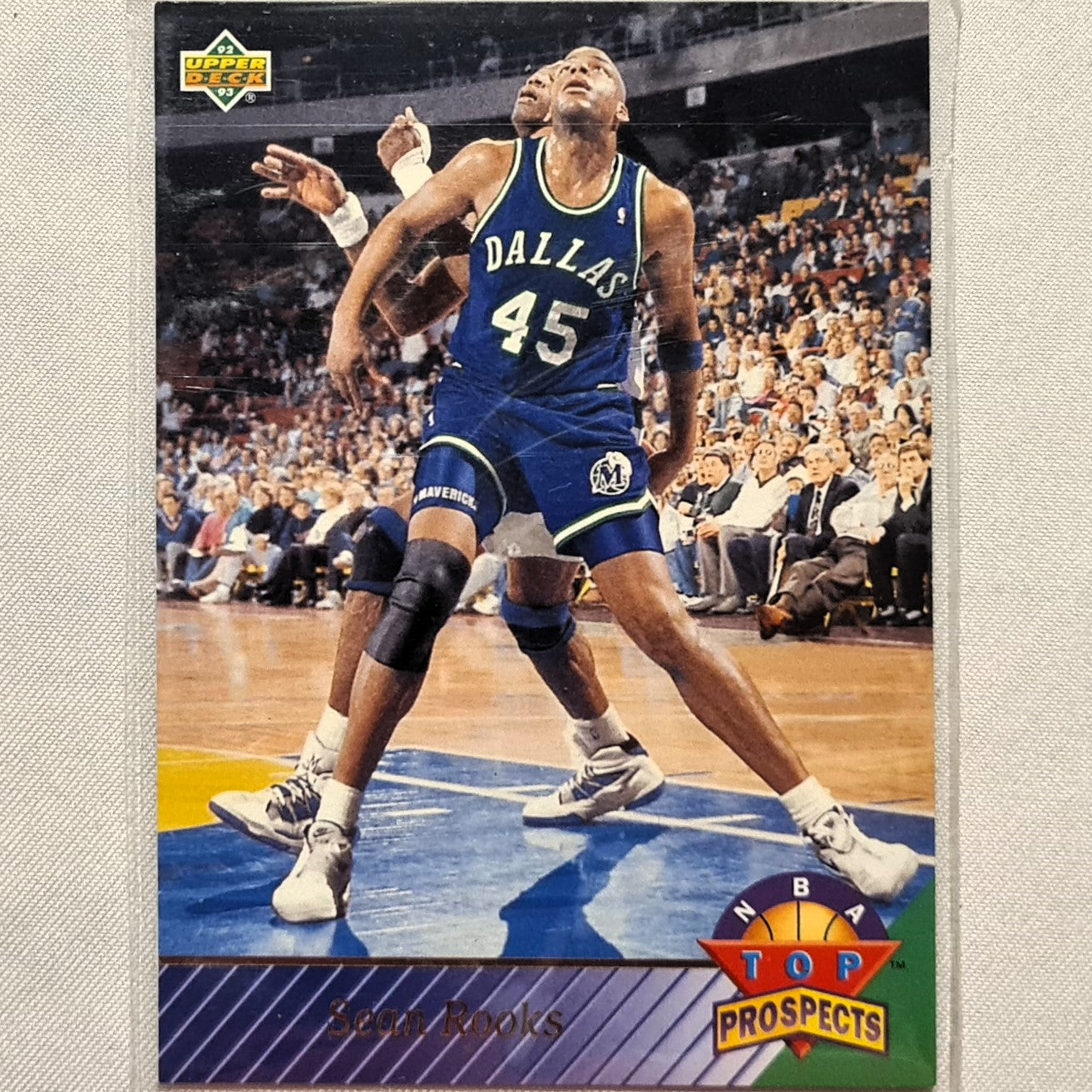 Sean Rooks 1993 Upper deck top prospects rookie RC card #459 NBA Basketball Dallas Mavericks Excellent sleeved