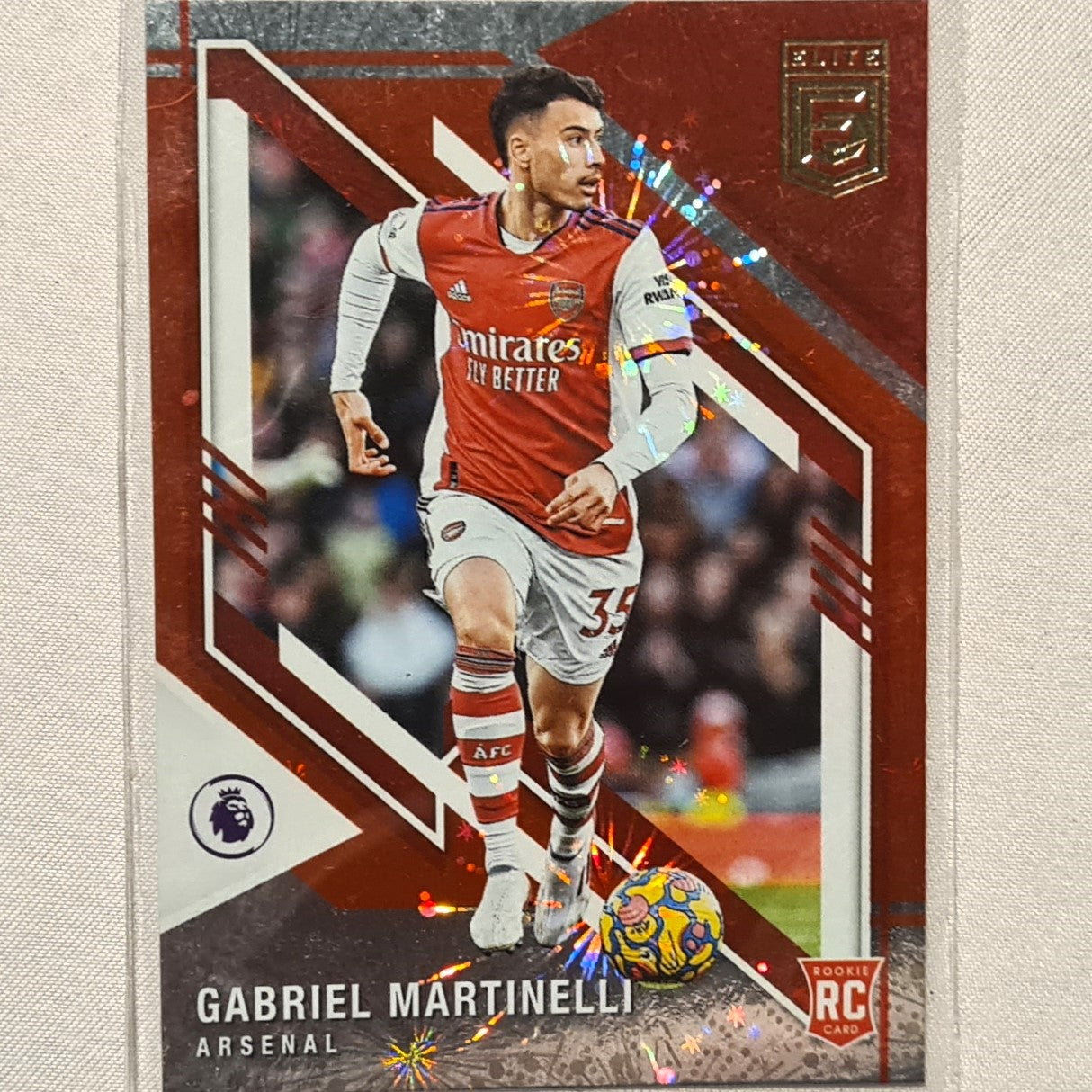 Gabriel Martinelli 2021-22 Panini Donruss Elite Premier League Fireworks Rookie #6 Soccer Football Arsenal excellent/mint Sleeved