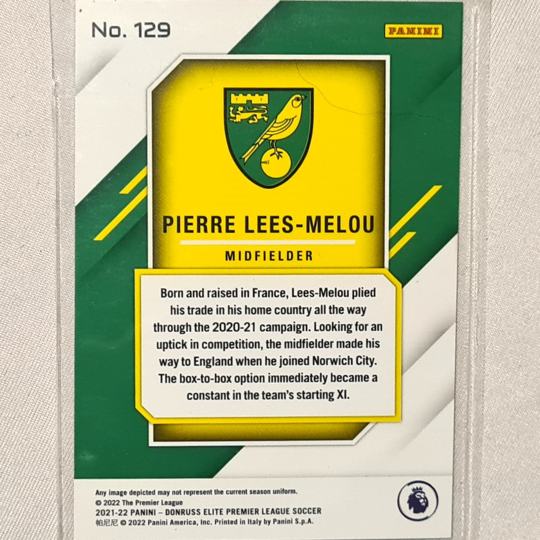 Pierre Lees-Melou 2021-22 Panini Donruss Elite Premier League Fireworks Rookie #129 Soccer Football Norwich excellent/mint Sleeved