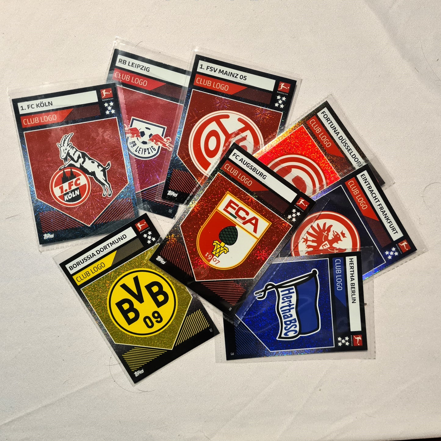 bundle of Topps Bundesliga football  2019 club badge insert cards SOC029