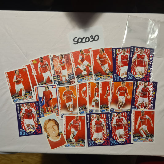 Arsenal football trading cards various players makes years bundle SOC030