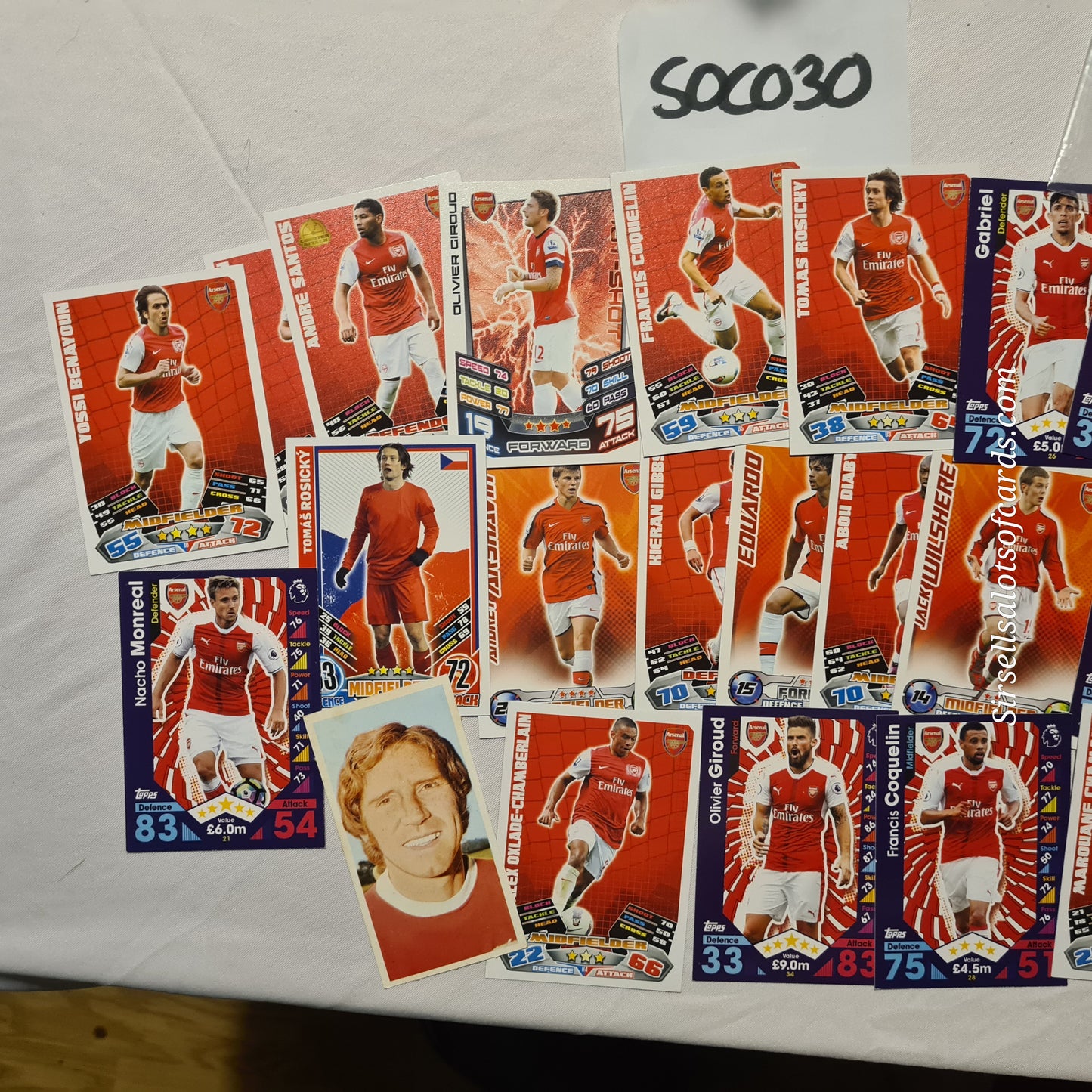 Arsenal football trading cards various players makes years bundle SOC030