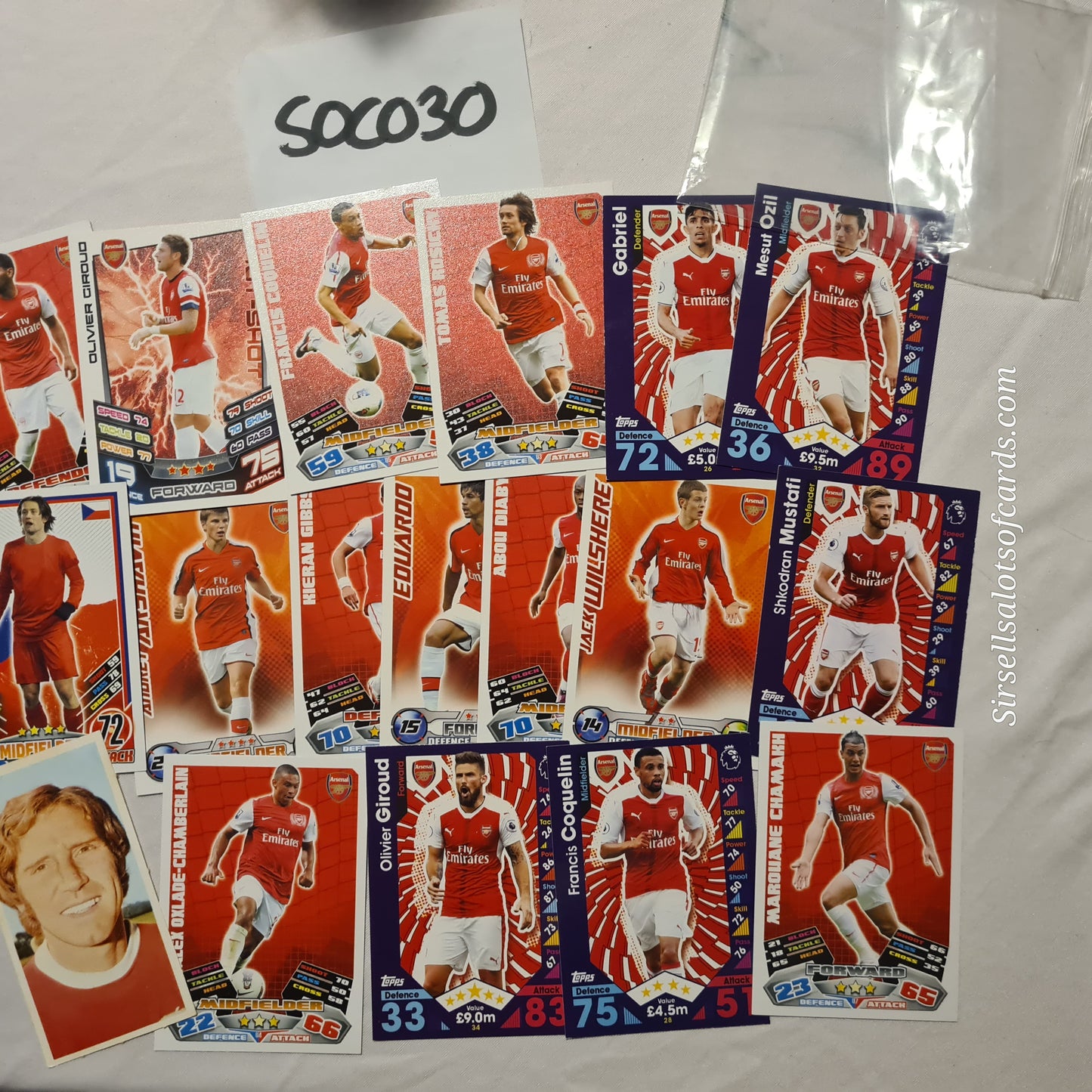 Arsenal football trading cards various players makes years bundle SOC030