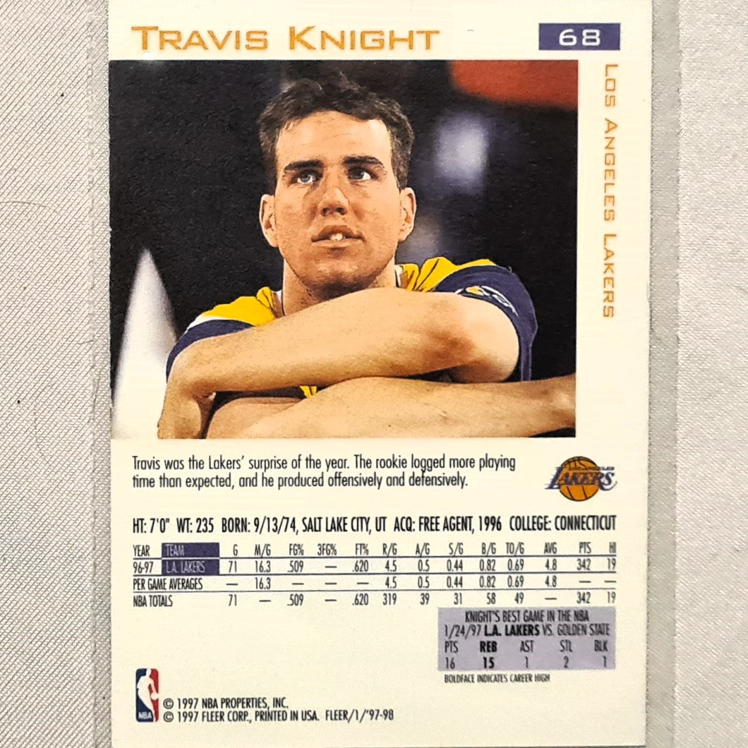 Travis Knight 1997 Fleer 97-98  All Rookie RC #68 NBA Basketball LA Lakers excellent example