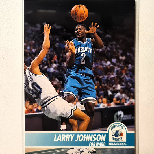 Larry Johnson 1994 Skybox NBA Hoops  #21 NBA Basketball Charlotte Hornets Excellent sleeved