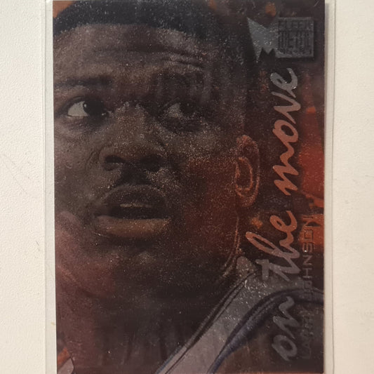 Larry Johnson 1996 Fleer Metal on the move insert #115 NBA Basketball New York Knicks Excellent sleeved