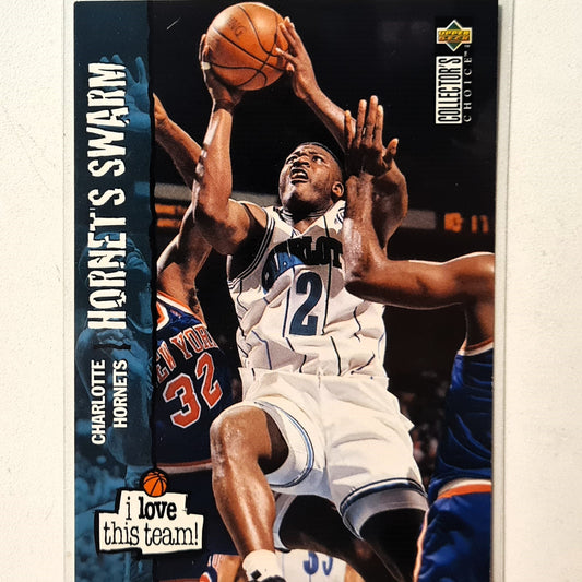 Larry Johnson 1995 Upper-Deck I Love this team #158 NBA Basketball Charlotte Hornets Excellent sleeved
