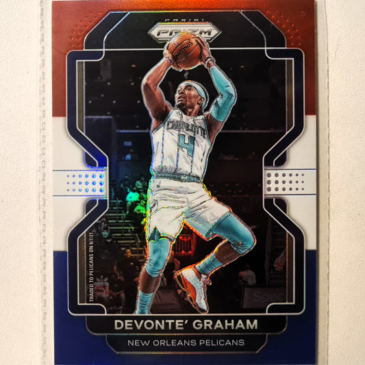 Devonte Graham 2021-22 Panini Prizm red white blue #184 NBA Basketball New Orleans Pelicans case fresh sleeved