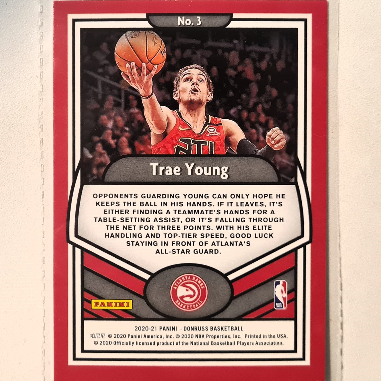 Trae Young 2020-21 Panini Donruss Complete Players #3 NBA Basketball Atlanta Hawks Excellent