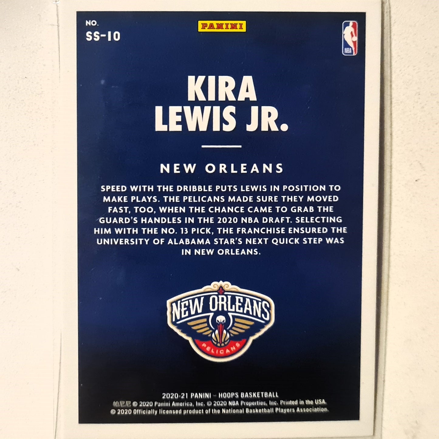 Kira Lewis Jr 2020-21 Panini NBA Hoops now playing refractor SS-10  NBA Basketball New Orleans Pelicans sleeved