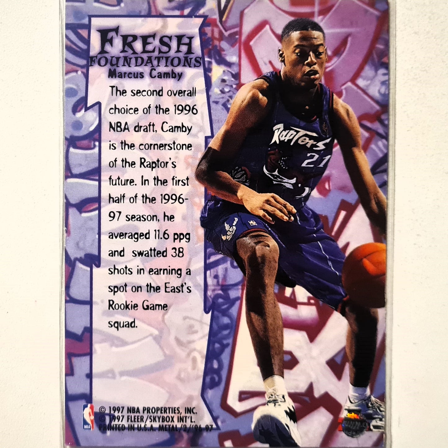 Marcus Camby 1997 Fleer Metal 96-97 Fresh Foundation Rookie RC #234 NBA Basketball Toronto Raptors Excellent