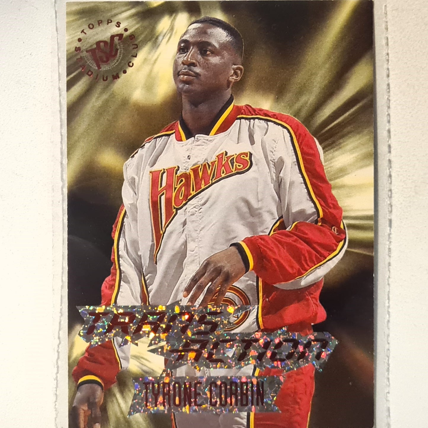 Tyrone Corbin 1995 Topps stadium club Trans Action T99 NBA basketball Atlanta Hawks very good