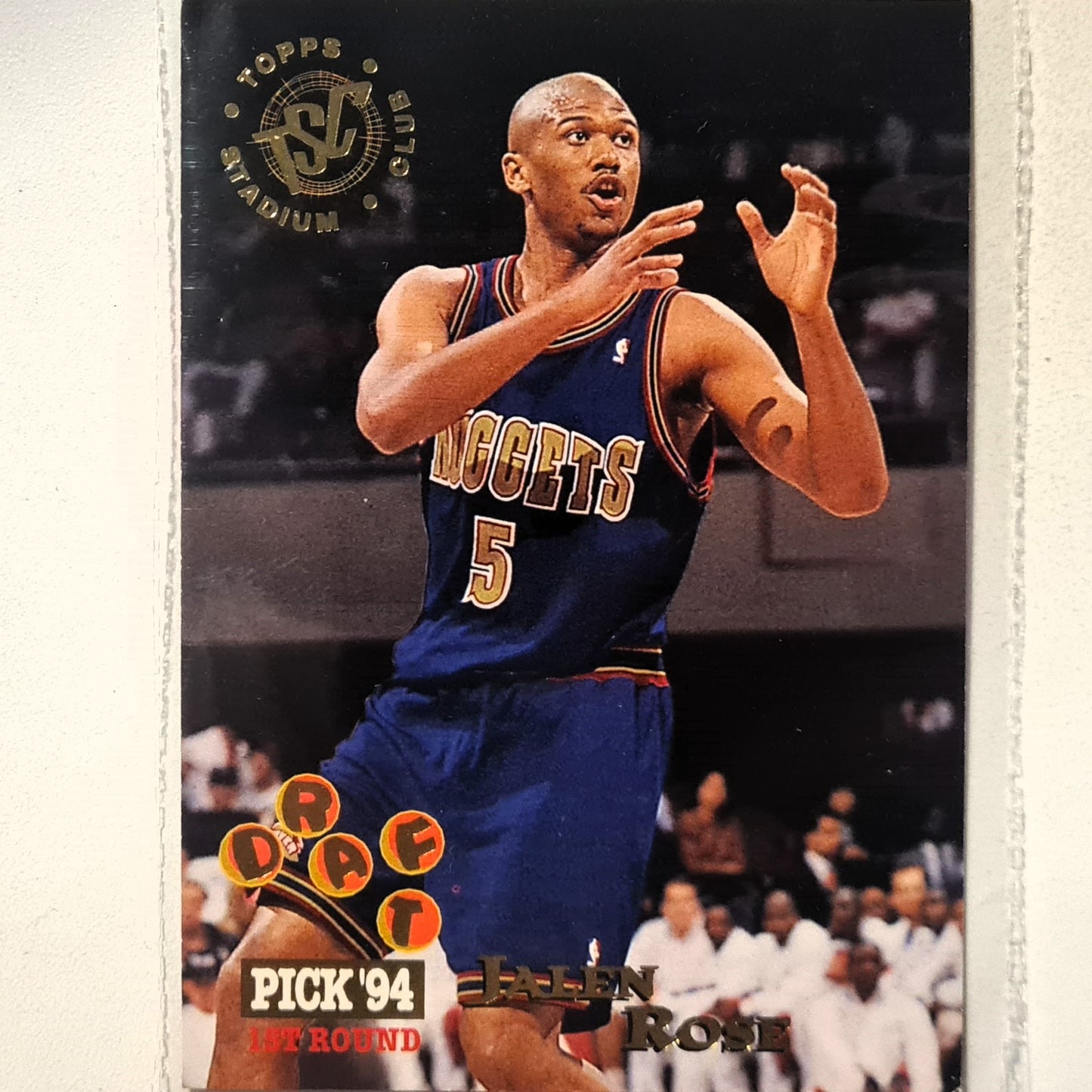 Jalen rose 1995 Topps stadium club draft pick 94 rookie RC #260  NBA basketball Denver Nuggets very good sleeved