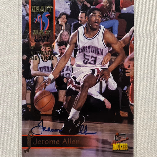 Jerome Allen 1995 Signature Rookies Draft day Auto card  #6 NBA Basketball Pennsylvania Excellent sleeved