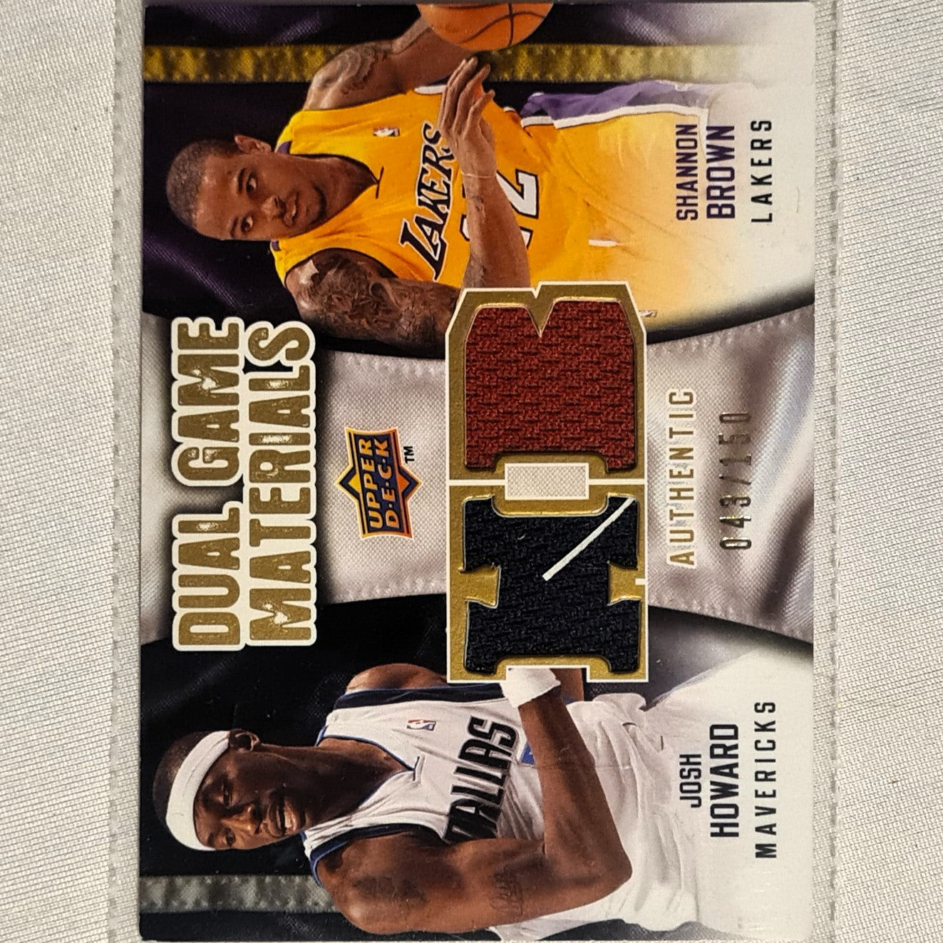 Josh Howard Shannon Brown 2009-10 Upper-Deck dual game Materials DG-HB Dallas Mavericks very good