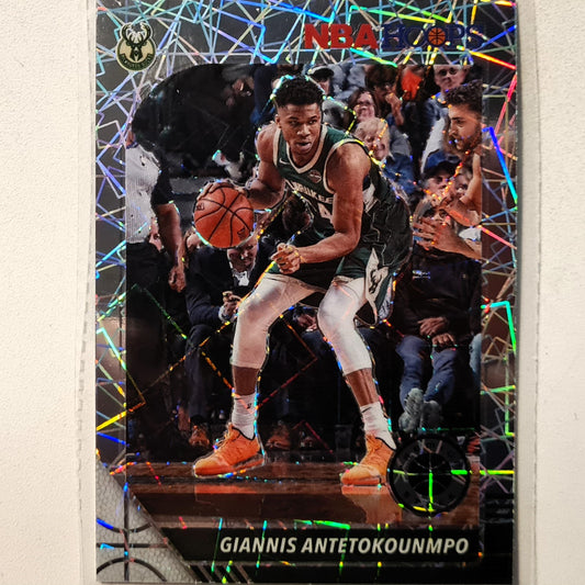 Giannis Antetokounmpo 2019-20 Panini NBA Hoops premium stock Laser Prizm #102 NBA Basketball Milwaukee Bucks Mint sleeved