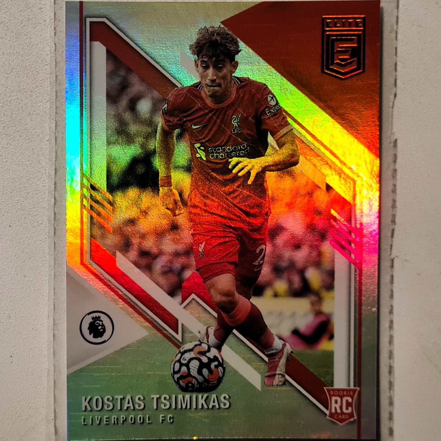 Kostas Tsimikas 2021-22 Panini Donruss Elite Premier League Elite Rookie RC #90 Soccer Football Liverpool excellent/mint Sleeved