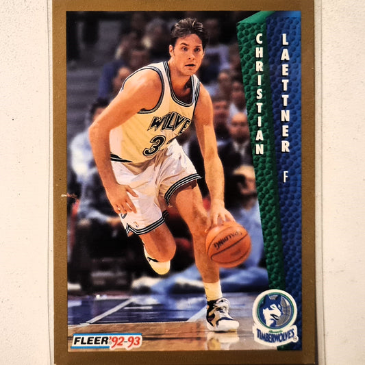 Christian Laettner 1992 Fleer 92-93  #379 NBA Basketball Minnesota Timberwolves very good Sleeved