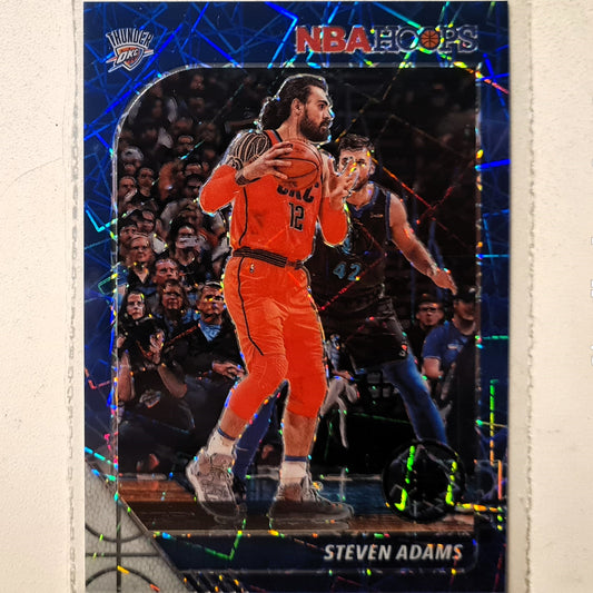 Steven Adams 2019-20 Panini NBA Hoops premium stock BLUE LASER Prizm numbered 40/99 #130 NBA Basketball Oklahoma City Thunder mint