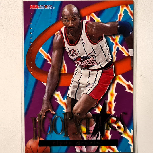 Clyde Drexler 1996 Skybox NBA Hoops Hoop Stars insert HS4 NBA Basketball Houston Rockets excellent