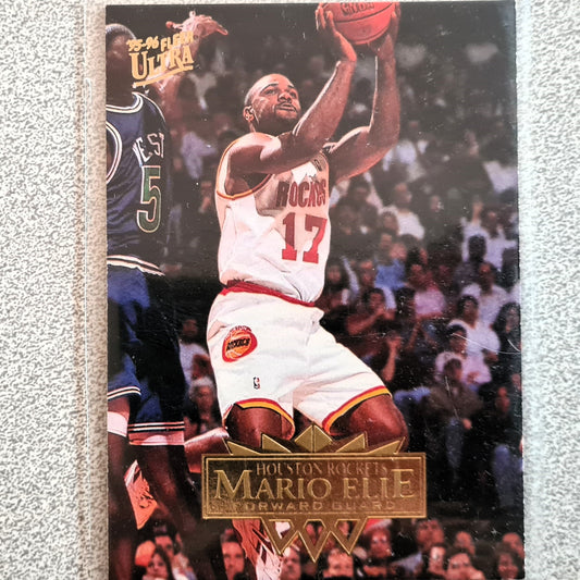 Mario Elie 1995 Fleer Ultra 95-96 #87 NBA Basketball Houston Rockets very good Sleeved