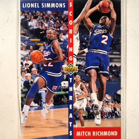 Lionel Simmons Mitch Richmond 1992 Upper-Deck scoring threats 95-96 #504 NBA Basketball Sacramento Kings very good