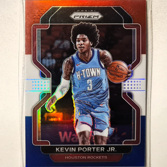 Kevin Porter Jr 2021-22 Panini Prizm red white blue refractor #84 NBA Basketball Houston Rockets excellent/mint sleeved