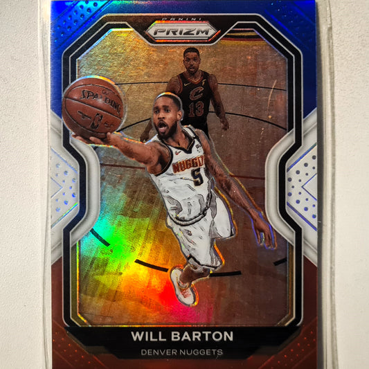 Will Barton 2020-21 Panini Prizm red white blue #79 NBA Basketball Denver Nuggets excellent/mint sleeved