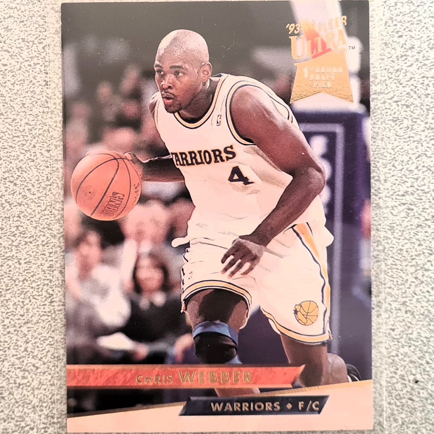 Chris Webber 1993 Fleer 92-93 rookie RC #252 Basketball Golden State Warriors very good sleeved