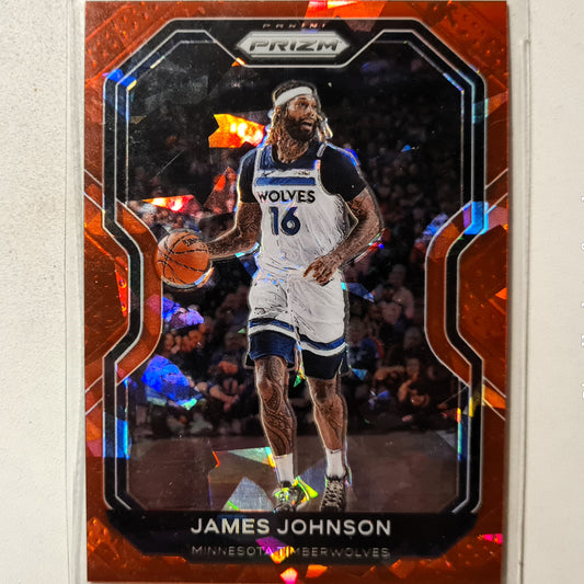 James Johnson 2020-21 Panini Prizm ruby cracked ice #247 NBA Basketball Minnesota Timberwolves Excellent